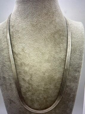 925 Made in Italy Silver Tone Herringbone Chain Necklace